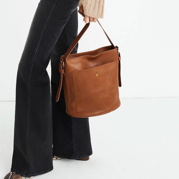 Madewell Handbags - Madewell The Small Transport Bucket Bag in English Saddle